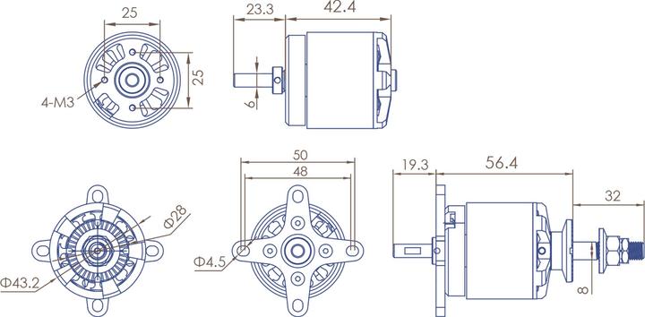 Produktbild Planet-Hobby joker 4250-8 v3 510 kv brushless motor