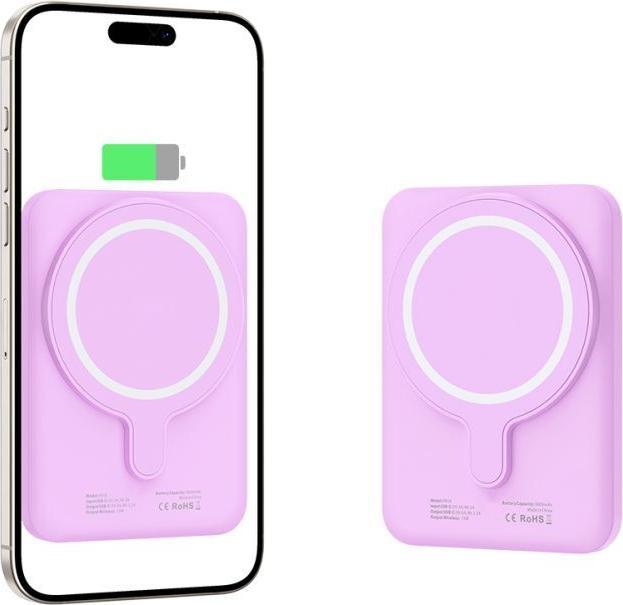 Actual product image Tech-Protect LifeMag MagSafe PB10 5000mAh Power Bank - Pink (5000 mAh, 15 W)