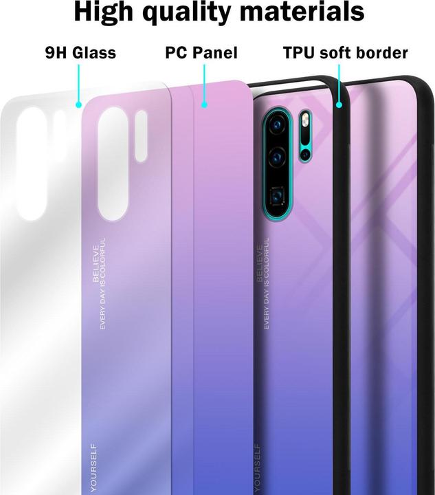 Image du produit Cadorabo Couverture en verre TPU 2 couleurs (Huawei P30 Pro)