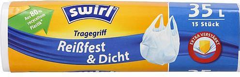 Image du produit Swirl Poignée Sacs poubelle zippés & étanches 35l 15p. (15 x, 35 l)