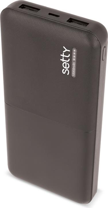 Produktbild Setty Powerbank 10000 mAh SPB-10 schwarz (10000 mAh, 17 W, 17000 Wh)