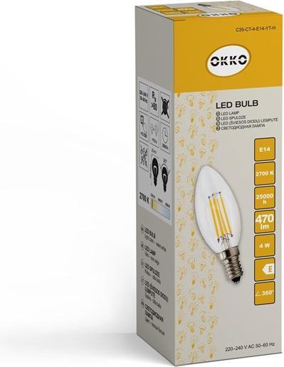 Actual product image Okko BULB LED B35 4W E14 830 FL 350LM 15KH