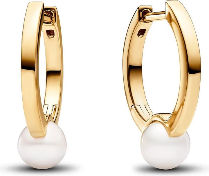 Pandora Creolen Treated Freshwater Cultured Pearl Vergoldet (Metall, Vergoldet, Perlen, Silber 925)