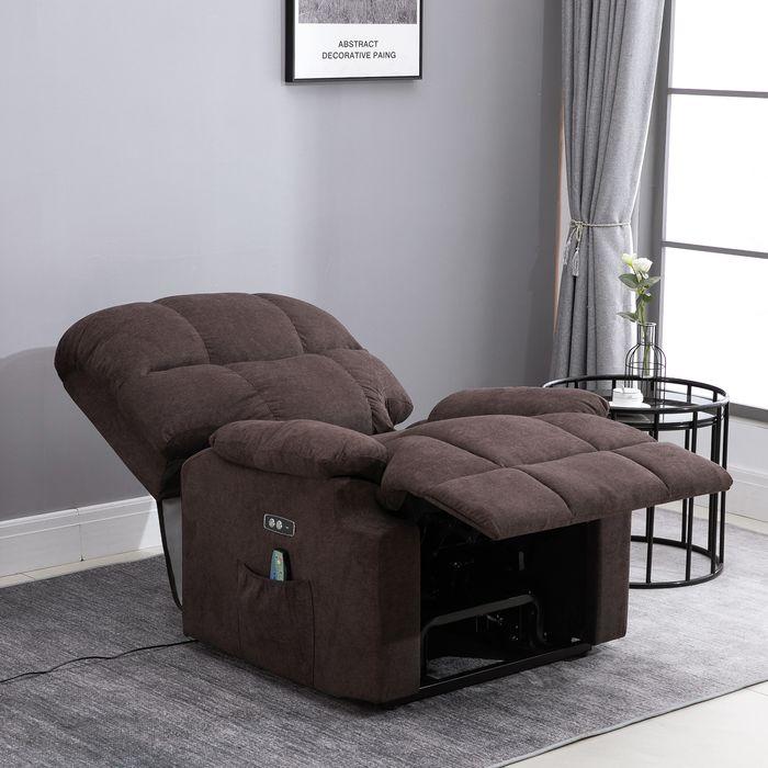 Image du produit Swisshandel24 Massagesessel mit Aufstehhilfe, Wärme, USB-Fernbedienung, Braun 83x95x105cm
