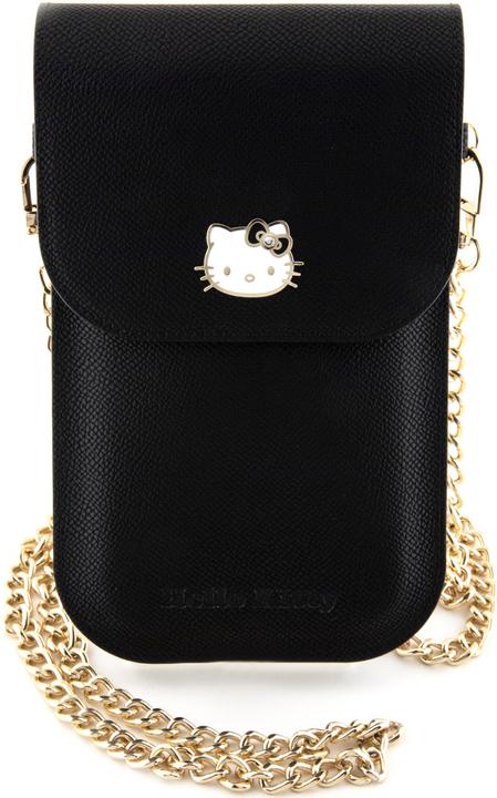 Hello Kitty PU Grained Leather Crossbody Case - black