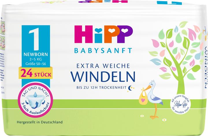 Produktbild Hipp Babysanft Newborn (Gr. 1, Tragepack, 24 Stück)