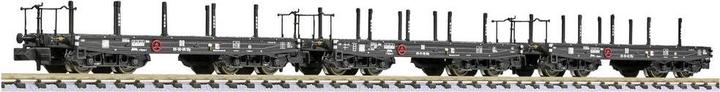 Image du produit Liliput DR Coffret de 3 wagons à 4 essieux. Wagon pour charges lourdes SSy 65-50 (Voie N)
