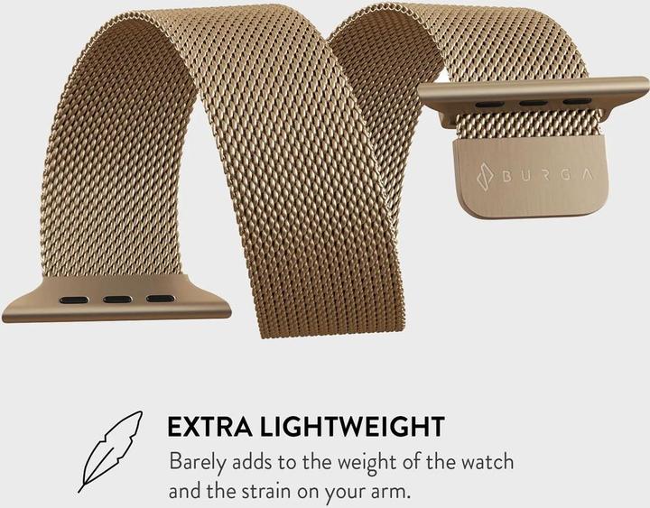 Actual product image Burga Apple Watch Band Metal Mesh Gold 42mm / 44mm / 45mm (Milanaise RVS vlechtwerk)