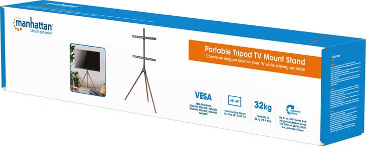 Image du produit Manhattan Support TV mobile avec pieds de trépied (Universel, 65", 32 kg)