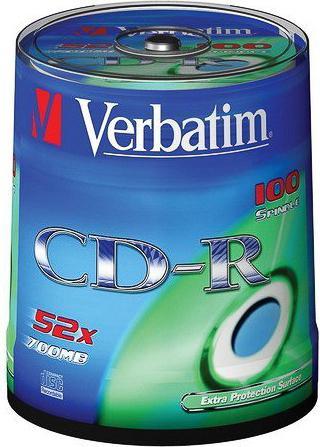 Produktbild Verbatim CD-R 52x, 700MB, 100er Spindel (100 x)