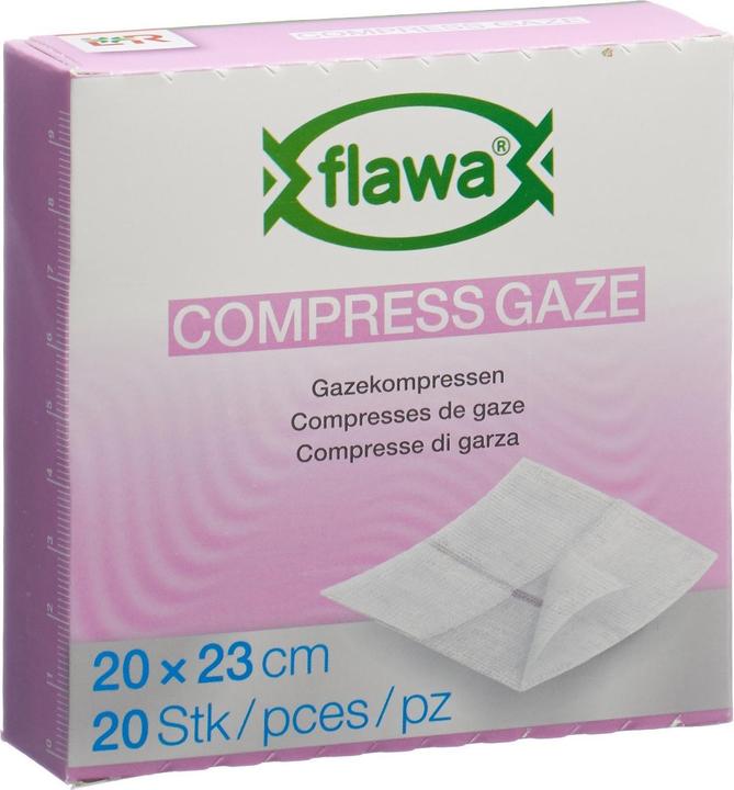 Actual product image Flawa Gazekompressen geschnitten 20x23cm keimreduzierend behandelt