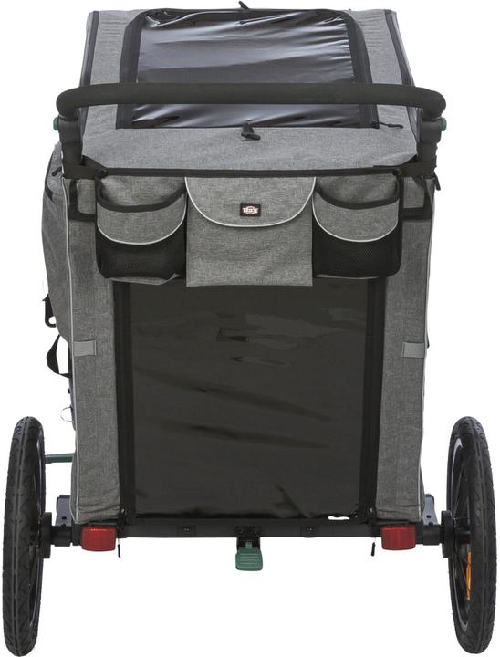 Actual product image Trixie Bicycle trailer M, 71×95×85/138 cm, grey/sage (Dog, Reflectors, Lockable)