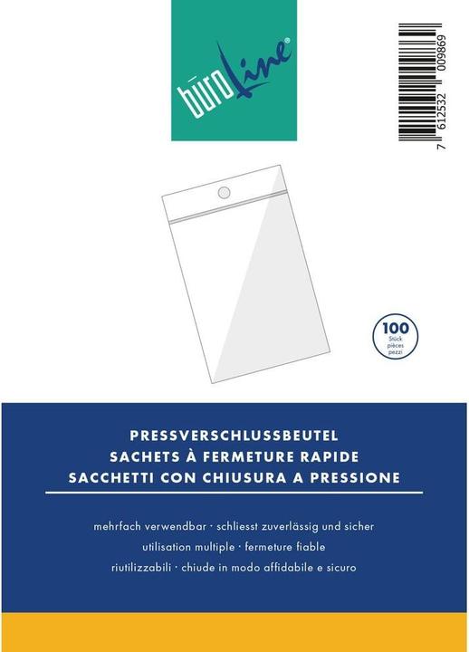 Immagine prodotto BüroLine Sacchetto con chiusura a pressione 40x60mm (10 Pezzo/i)