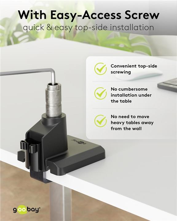 Produktbild Goobay Single-Monitorhalterung mit Gasdruckfeder, schwarz (Tisch, 32")
