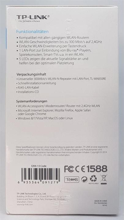 Immagine prodotto TP-Link Tl-Wa850re (300 Mbit/s)