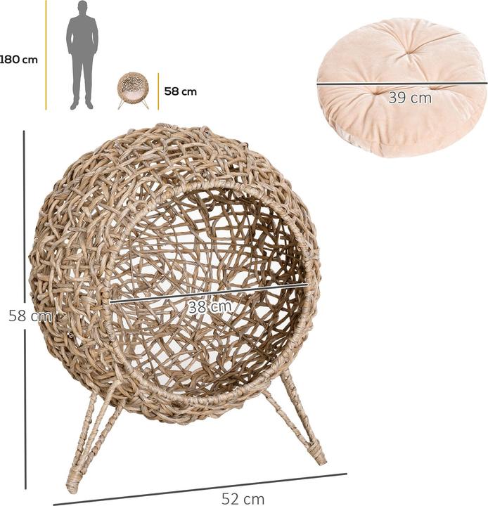 Image du produit PawHut Panier pour chat avec coussin (Chat)