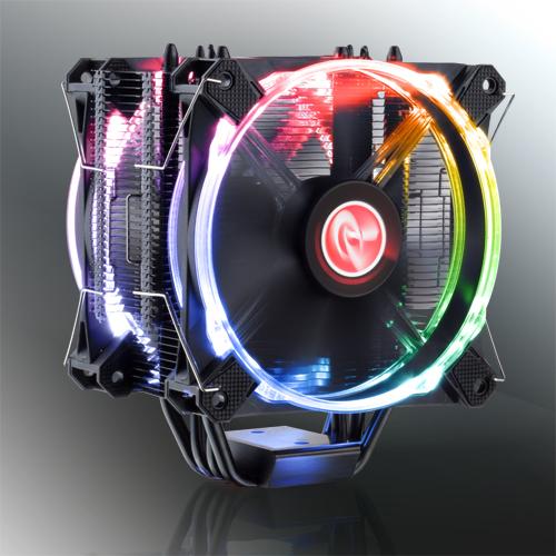 Actual product image Raijintek Leto CPU Cooler, black, RGB LED (155 mm)