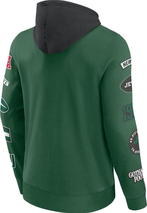 Immagine prodotto Fanatics Felpa con cappuccio con stampa sulle maniche dei New York Jets NFL - XL (XL)