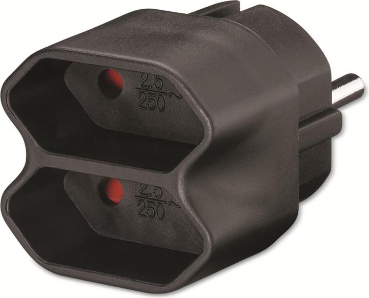 Goobay Euro multiple adapter, black (CEE 7/16, 2 x)