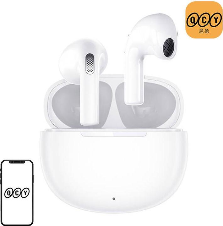 Actual product image QCY T20 TWS Earphones (white) (NC, 5.50 h, Wireless)