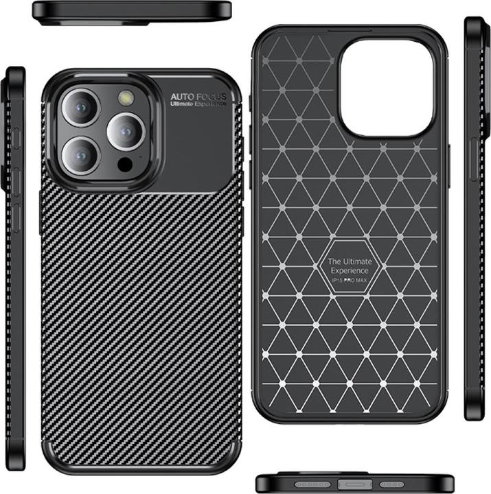 Image du produit Screenguard Apple iPhone 15 Pro Max Housse Design carbone TPU Case (Apple iPhone 15 Pro Max)