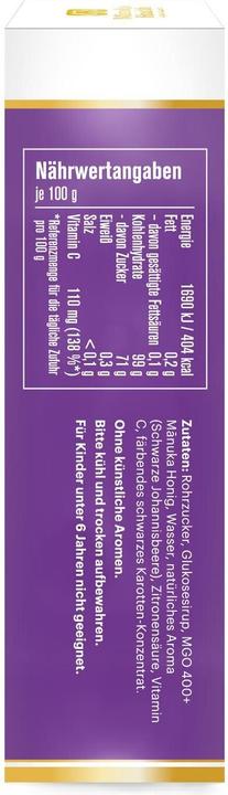 Nährwerte und Zutaten Manuka Health MGO 400+ Manuka Lutschbonbons Schwarze Johannisbeere 100 g (1 Stück, Tabletten, 100 g)