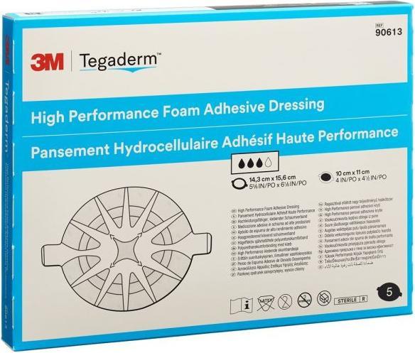 Actual product image 3M Tegaderm Foam Adhesive, oval 14.3 x 15.6cm (1 x)