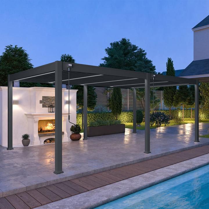Produktbild Ventaris Pergola Deluxe Plus 4x6m mit Lamellendach Anthrazit (400 cm, 600 cm)