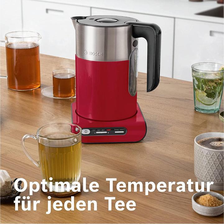 Productafbeelding Bosch Hausgeräte TWK8614P Waterkoker 2.400W. 1,5 liter Styline rood (1.50 l, EU-stekker)