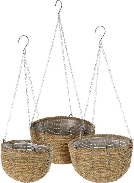 Actual product image Natura Punto 3-piece hanging flower pot set made of willow