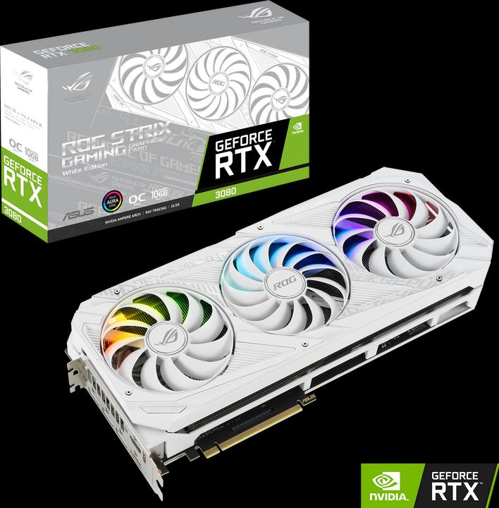 Produktbild ASUS GeForce ROG STRIX RTX 3080 O10G WHITE (10 GB)