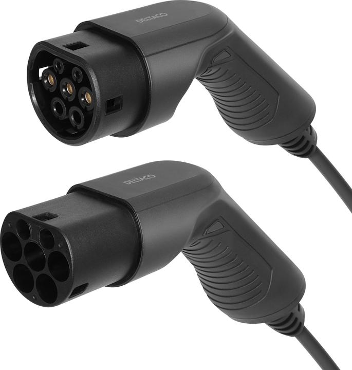 Produktbild Deltaco E-Charge cable type 2 - type 2 3 phase 16A Spiral 3M/5M (11 kW, 16 A, 8 m)