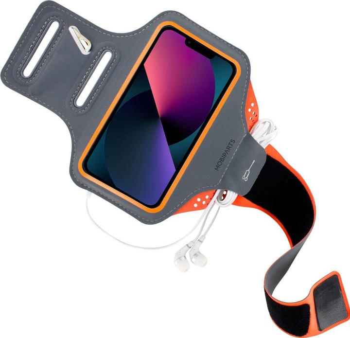 Actual product image Mobiparts Comfort Fit Sport Armband Apple iPhone 13 Mini Neon Orange