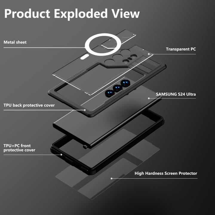 Produktbild Redpepper Samsung Galaxy S24 Ultra - IP68 Mars Series Wasserdichtes Outdoor Case mit MagSafe schwarz (Samsung Galaxy S24 Ultra)