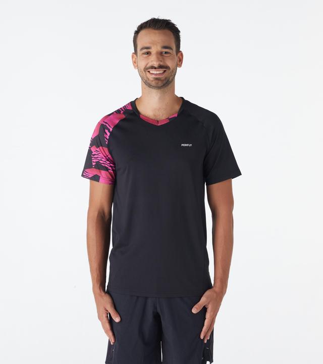 Immagine prodotto Perfly T-shirt badminton da uomo - 560 Lite nero/neon magenta (XL)