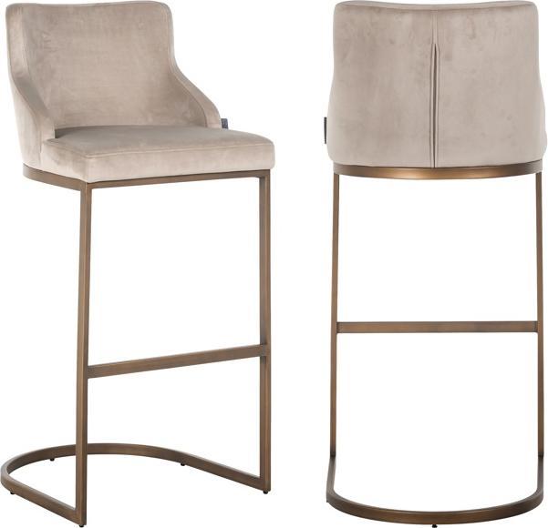Produktbild Richmond Interiors Barstuhl Bolton khaki gold gebürstet 103