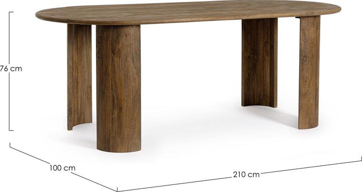 Immagine prodotto Bizzotto Tavolo Orlando ovale marrone (210 x 100 x 76 cm)