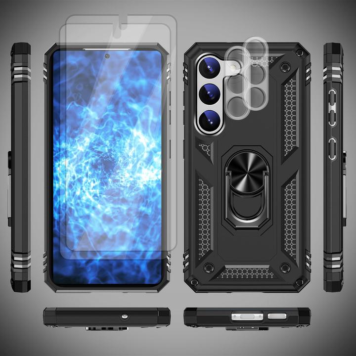Produktbild Nalia Military-Style Ring Hülle mit 2x Display- & Kameraschutz (Samsung Galaxy S23)