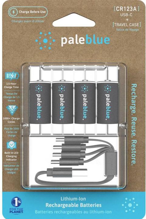 Pale Blue Rechargeable battery (4 Stk., CR123A, 860 mAh)