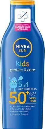 NIVEA Sun Kids Protect & Care 5In1 Baby Sun Lotion With Organic Almond Oil 200Ml (Sonnenlotion, SPF 50+, 200 ml)