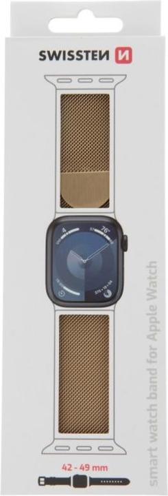 Image du produit Swissten Mesh Band For Apple Watch 42 / 44 / 45 / 49 Mm Gold (Acier inoxydable)