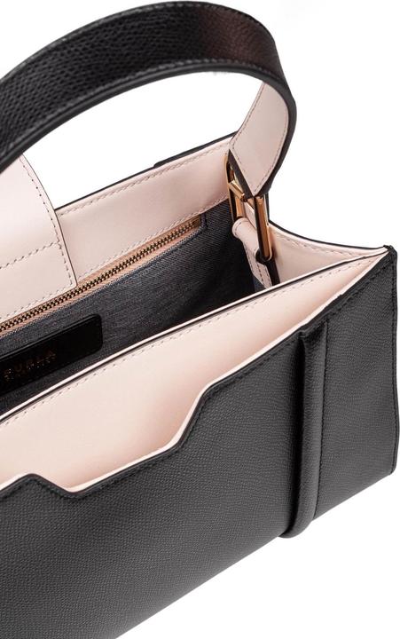 Actual product image Furla riva m tote leather handbag black color