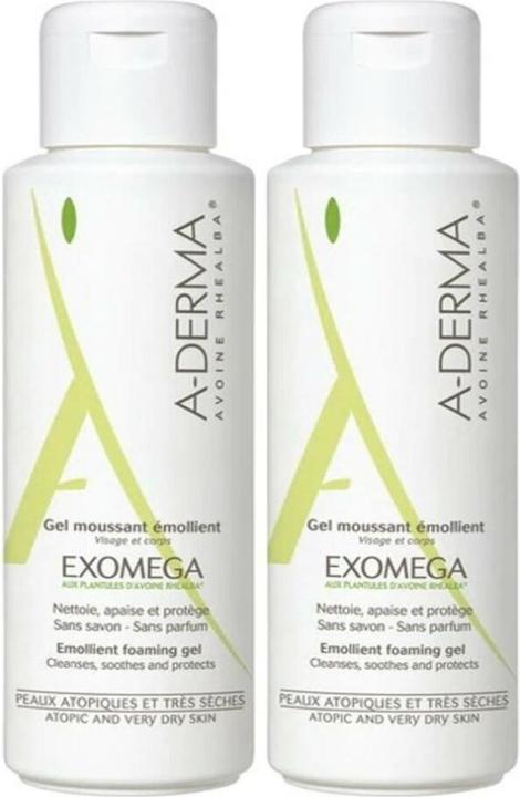 Produktbild A-Derma Exomega Gel Moussant żel do codziennej pielęgnacji bardzo suchej i atopowej skóry 2x500ml (Körperlotion, 1000 ml)