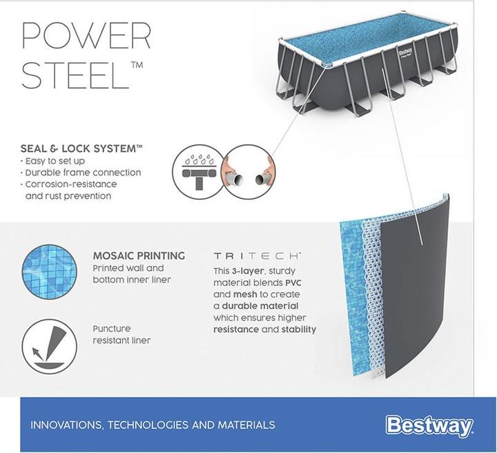 Produktbild Bestway Steel Pro MAX Frame Pool Komplet t-Set (488 x 244 x 122 cm)