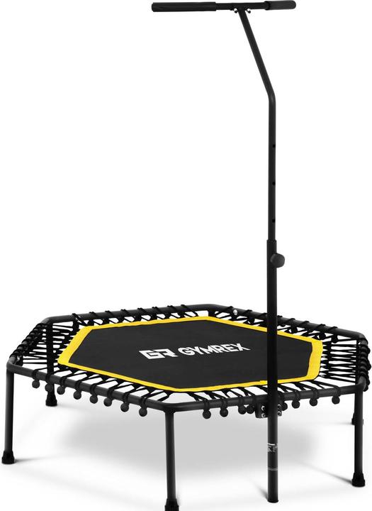 Image du produit Gymrex Trampoline de fitness avec barre de maintien - Jaune