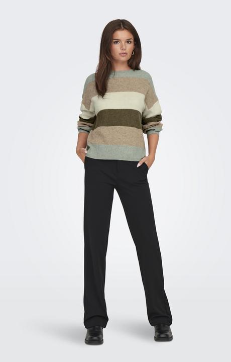Produktbild Only Rundhals Gerippte Ärmelbündchen Tief angesetzte Schulter Pullover Strickpullover (XL)