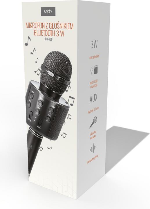 Actual product image Setty Bluetooth microphone with speaker BM-100 black