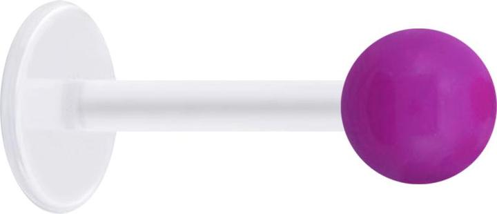 Produktbild Star Piercing Micro Labret transparent mit Kugel Neon violett (ohne Messing, Acryl, Bioflex)