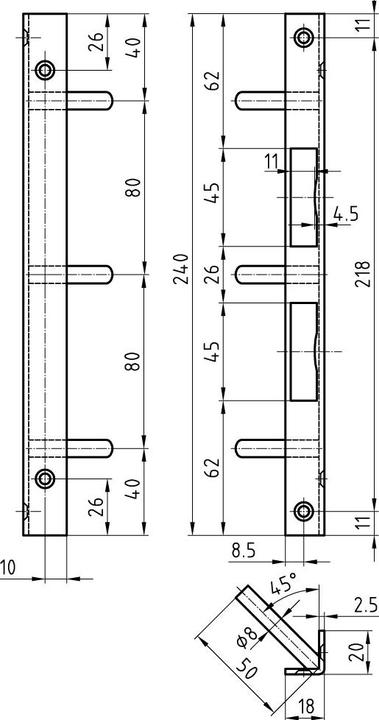 Actual product image Glutz Angle strike plates B-1307 (Door handle)