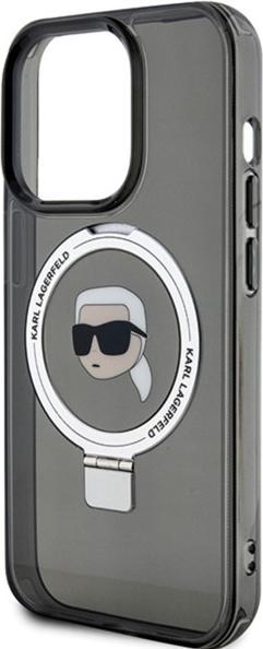 Actual product image Karl Lagerfeld KLHMP15XHMRSKHK iPhone 15 Pro Max 6.7" czarny/black hardcase Ring Stand Karl Head Mag (Apple iPhone 15 Pro Max)
